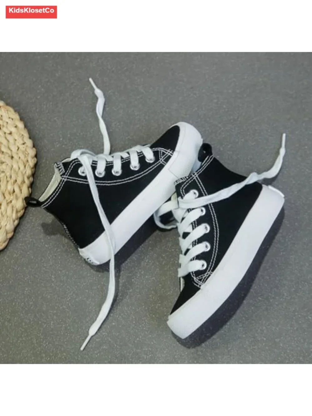 Kids High Top Canvas Sneakers Lace-up Children's Shoes